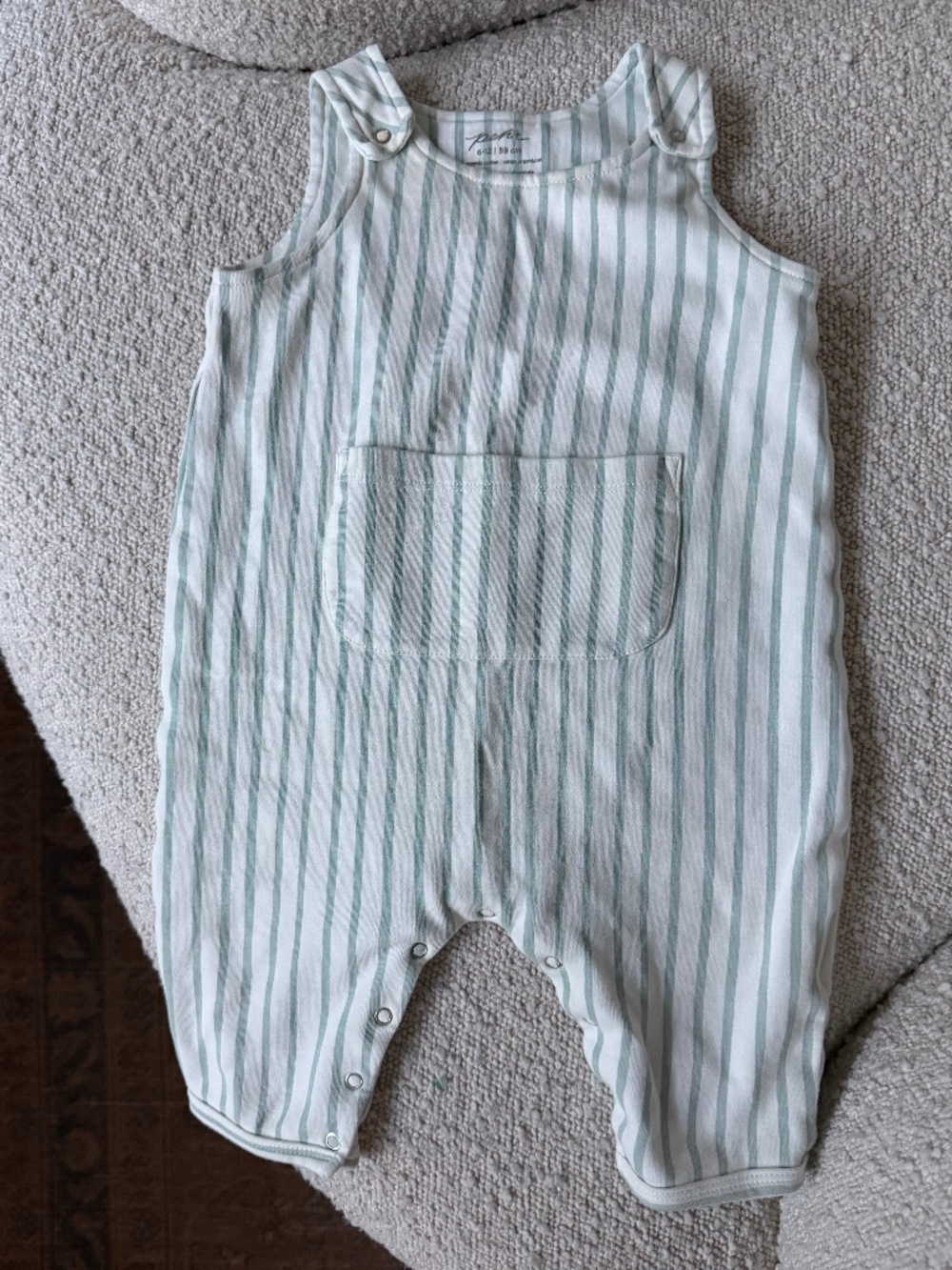 PEHR stripe organic cotton overall